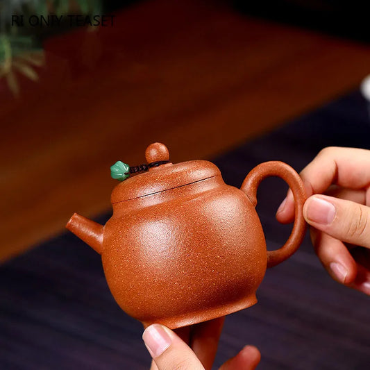 180ml Chinese Yixing Purple Clay Teapots Famous Artists Handmade Raw Ore Zisha Tea Pot Kettle High-end Tea Set Collection Gifts