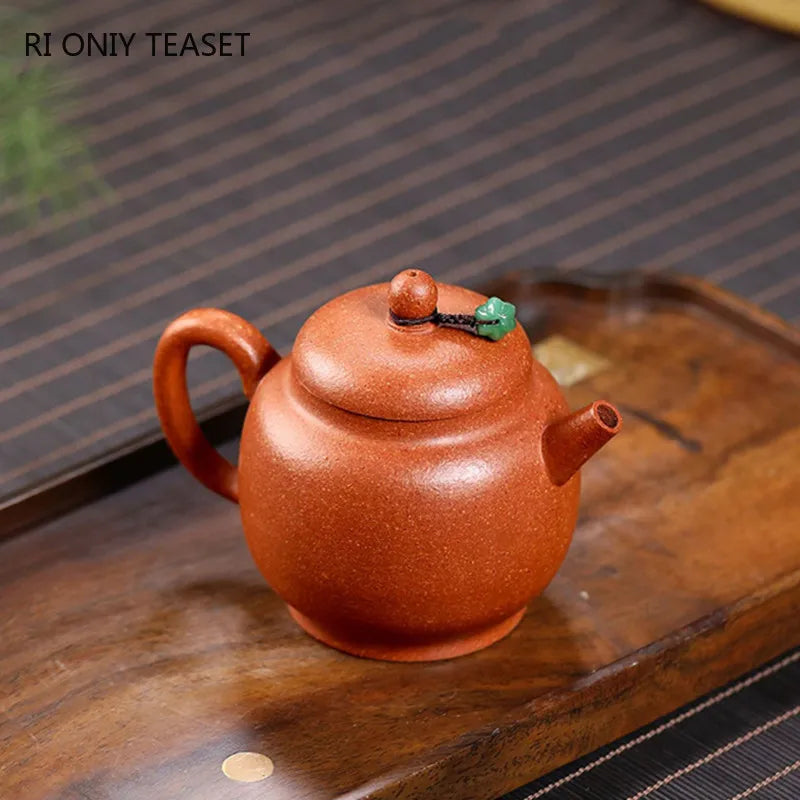 180ml Chinese Yixing Purple Clay Teapots Famous Artists Handmade Raw Ore Zisha Tea Pot Kettle High-end Tea Set Collection Gifts