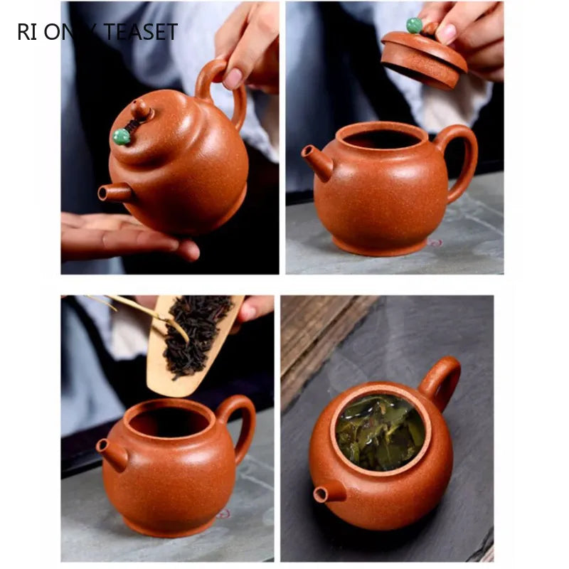 180ml Chinese Yixing Purple Clay Teapots Famous Artists Handmade Raw Ore Zisha Tea Pot Kettle High-end Tea Set Collection Gifts