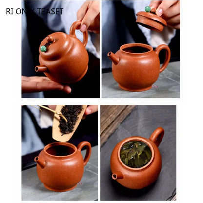 180ml Chinese Yixing Purple Clay Teapots Famous Artists Handmade Raw Ore Zisha Tea Pot Kettle High-end Tea Set Collection Gifts
