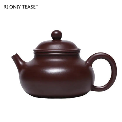 180ml Chinese Yixing Purple Clay Teapots Famous Artists Handmade Tea Pot Raw Ore Beauty Kettle Authentic Zisha Tea Set Teaware