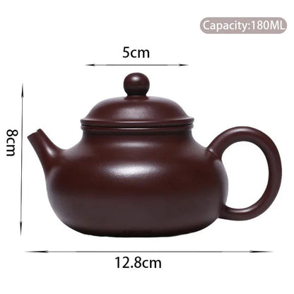 180ml Chinese Yixing Purple Clay Teapots Famous Artists Handmade Tea Pot Raw Ore Beauty Kettle Authentic Zisha Tea Set Teaware