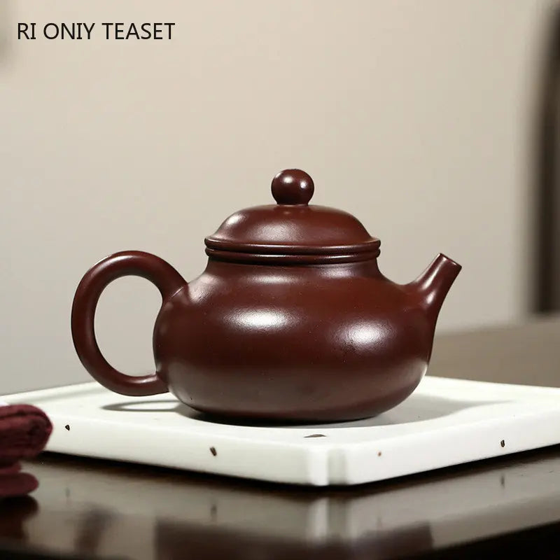 180ml Chinese Yixing Purple Clay Teapots Famous Artists Handmade Tea Pot Raw Ore Beauty Kettle Authentic Zisha Tea Set Teaware