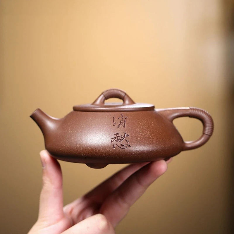 180ml Chinese Yixing Purple Clay Teapots Famous Artists Traditional Handmade Tea Pot Raw Ore Kettle  Zisha Tea Set