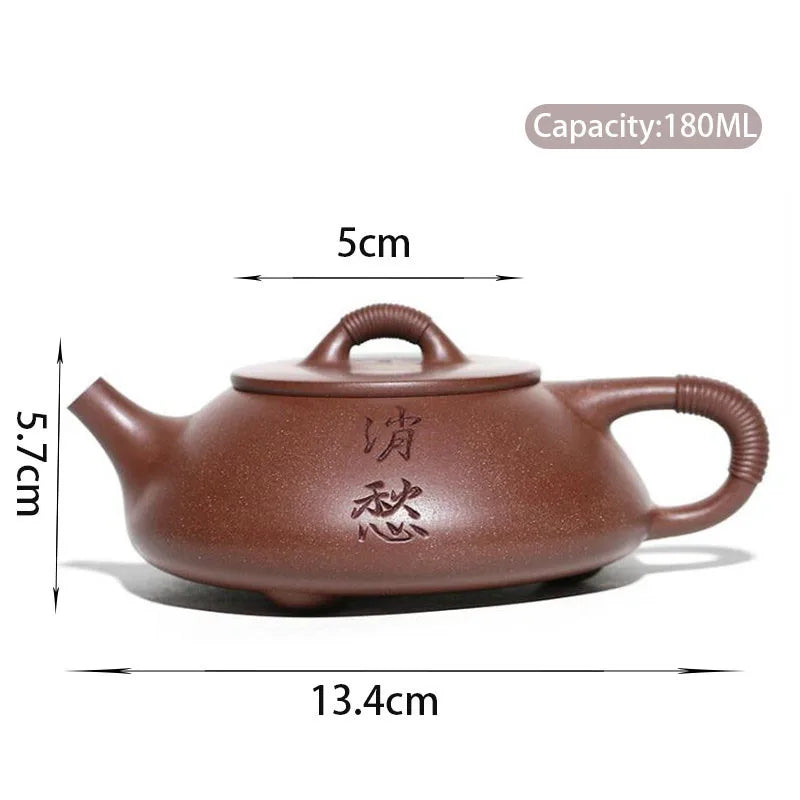 180ml Chinese Yixing Purple Clay Teapots Famous Artists Traditional Handmade Tea Pot Raw Ore Kettle  Zisha Tea Set