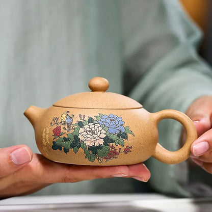 180ml Chinese Yixing Purple Clay Teapots Raw Ore Section Mud Flat Xishi Tea Pot Handmade Filter Zisha Kettle Household Drinkware