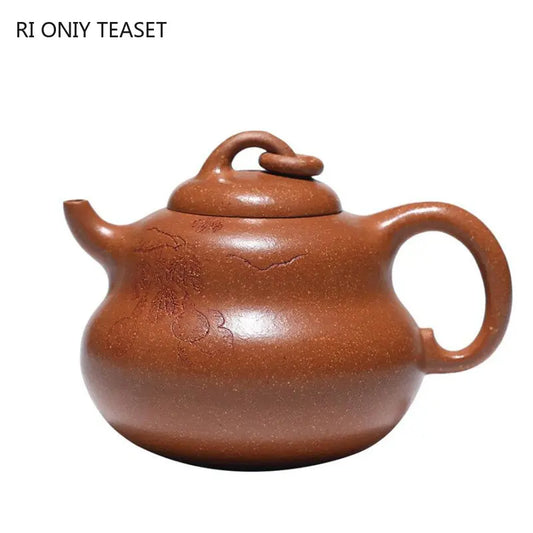180ml Chinese Yixing Raw Ore Purple Clay Teapots Handmade Gourd Shape Tea Pot Beauty Kettle High-end Zisha Tea Set Collection