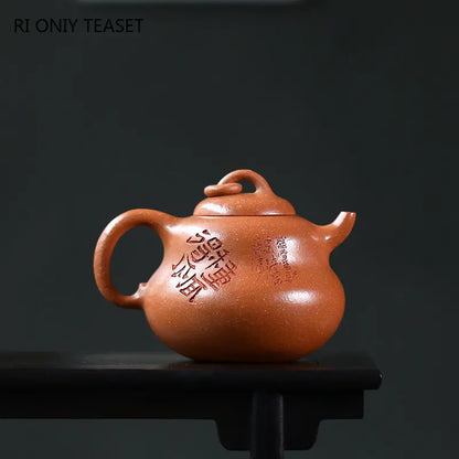 180ml Chinese Yixing Raw Ore Purple Clay Teapots Handmade Gourd Shape Tea Pot Beauty Kettle High-end Zisha Tea Set Collection