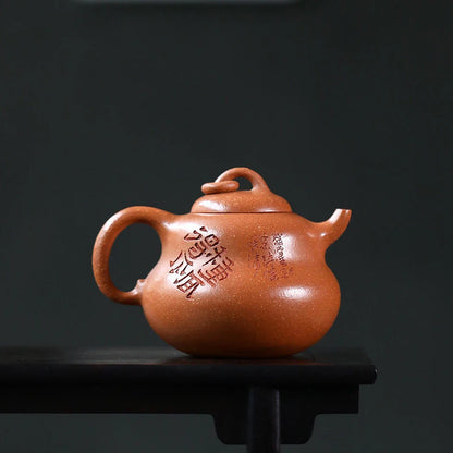 180ml Chinese Yixing Raw Ore Purple Clay Teapots Handmade Gourd Shape Tea Pot Beauty Kettle High-end Zisha Tea Set Collection