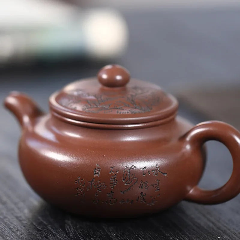180ml Chinese Yixing Traditional Purple Clay Teapots Beauty Kettle Famous Artists Handmade Antique Tea Pot Raw Ore Zisha Tea Set