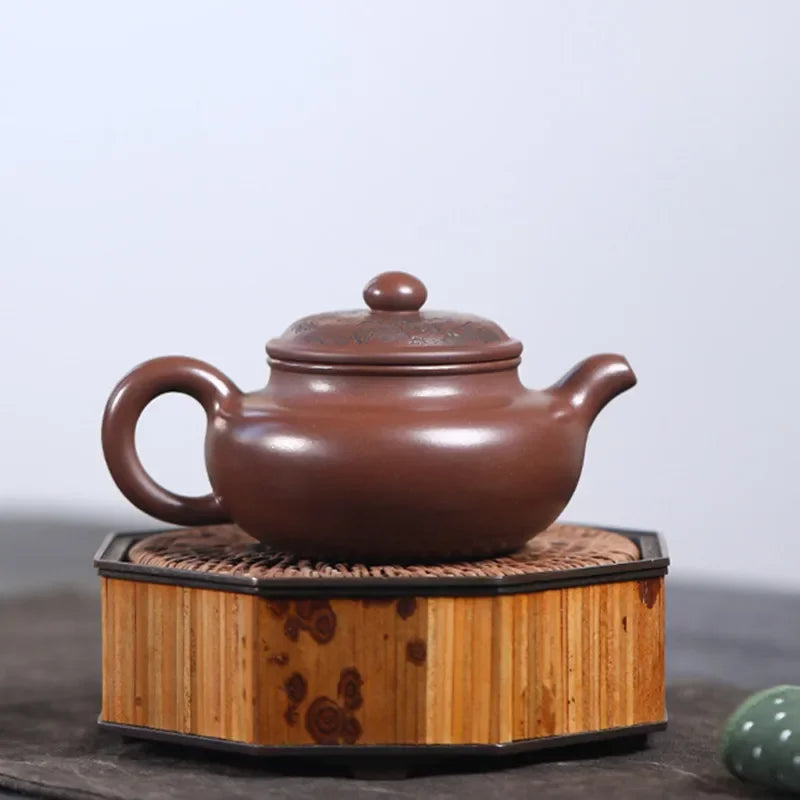 180ml Chinese Yixing Traditional Purple Clay Teapots Beauty Kettle Famous Artists Handmade Antique Tea Pot Raw Ore Zisha Tea Set