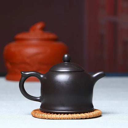 180ml Classic Yixing Purple Clay Tea Pot Raw Ore Black Gold Sand Teapots Zisha Dragon Egg Filter Kettle Household Tea Set