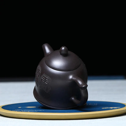 180ml Classic Yixing Purple Clay Tea Pot Raw Ore Black Gold Sand Teapots Zisha Dragon Egg Filter Kettle Household Tea Set