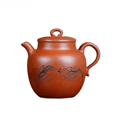 180ml Hand-painted Yixing Purple Clay Teapot Ball Hole Filter Beauty Kettle Chinese Zisha Tea Set Tradition Custom Tea Pot Gifts