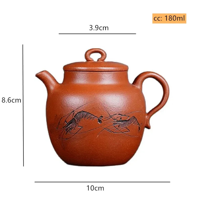 180ml Hand-painted Yixing Purple Clay Teapot Ball Hole Filter Beauty Kettle Chinese Zisha Tea Set Tradition Custom Tea Pot Gifts