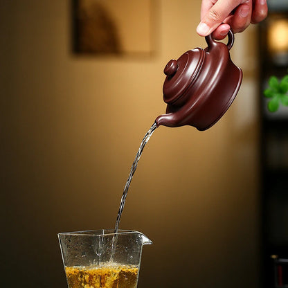180ml High-end Yixing Purple Clay Teapot Famous Handmade Tea Pot Raw Ore Eggplant Skin Purple Mud Kettle Chinese Zisha Tea Set