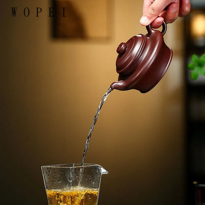 180ml High-end Yixing Purple Clay Teapot Famous Handmade Tea Pot Raw Ore Eggplant Skin Purple Mud Kettle Chinese Zisha Tea Set