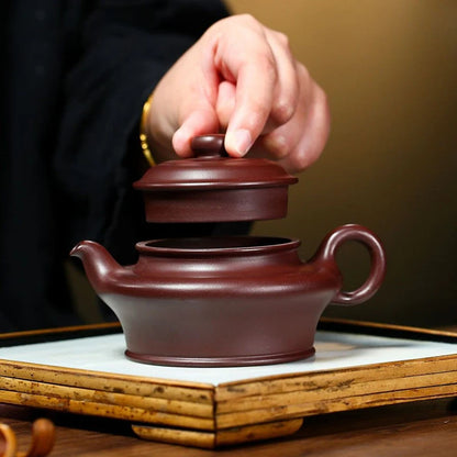 180ml High-end Yixing Purple Clay Teapot Famous Handmade Tea Pot Raw Ore Eggplant Skin Purple Mud Kettle Chinese Zisha Tea Set