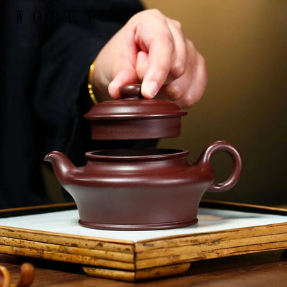180ml High-end Yixing Purple Clay Teapot Famous Handmade Tea Pot Raw Ore Eggplant Skin Purple Mud Kettle Chinese Zisha Tea Set