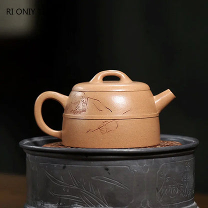 180ml High-end Yixing Purple Clay Teapots Handmade Tea Pot Raw Ore Section Mud Kettle Chinese Zisha Tea Set Collection Gifts