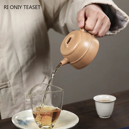180ml High-end Yixing Purple Clay Teapots Handmade Tea Pot Raw Ore Section Mud Kettle Chinese Zisha Tea Set Collection Gifts