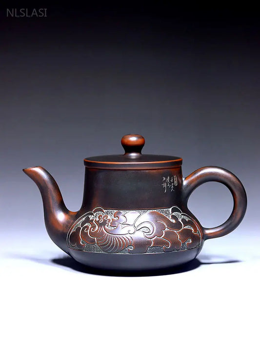 180ml Master Handmade Yixing Purple Clay Teapot Boutique Filter Beauty Kettle Chinese Zisha Tea Infuser Home Tea Set Accessories