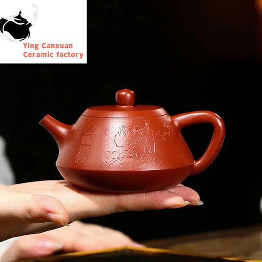 180ml Raw Ore Dahongpao Filter Tea Pot Chinese Yixing Purple Clay Teapot Home Stone Scoop Beauty Kettle Tea Ceremony Supplies