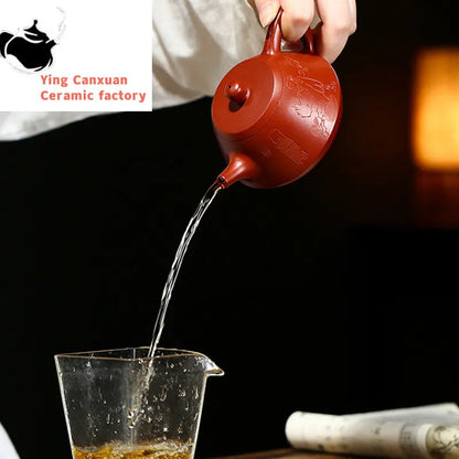 180ml Raw Ore Dahongpao Filter Tea Pot Chinese Yixing Purple Clay Teapot Home Stone Scoop Beauty Kettle Tea Ceremony Supplies