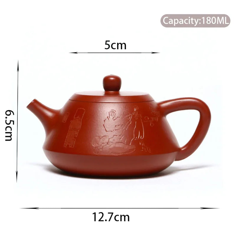 180ml Raw Ore Dahongpao Filter Tea Pot Chinese Yixing Purple Clay Teapot Home Stone Scoop Beauty Kettle Tea Ceremony Supplies