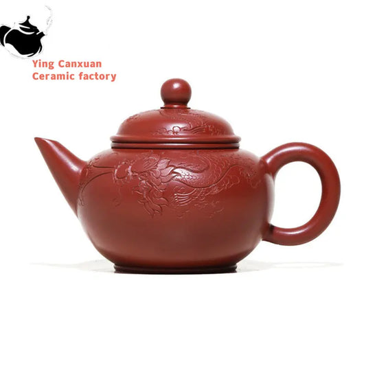 180ml Raw Ore Dahongpao Zisha Tea Pot Yixing Purple Clay Filter Teapot Dragon Pattern Beauty Tea Maker Teaware Accessories