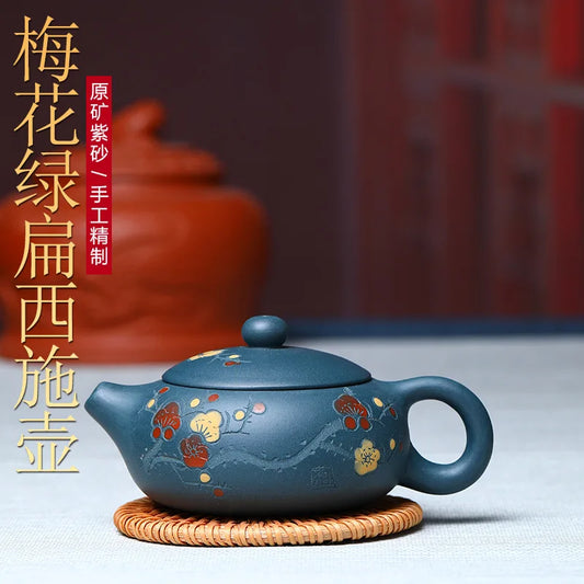 180ml Real Handmade Yixing Teapot Azure Clay Xishi Pot Chinese Kettle Kung Fu Zisha Tea Set Pure Teaware