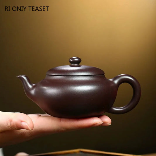 180ml Tradition Yixing Purple Clay Teapot Authentic Handmade Tea Pot Raw Ore Purple Eggplant Mud Kettle Chinese Zisha Tea Set