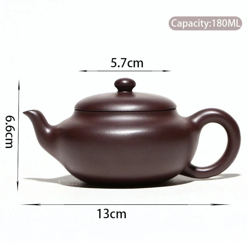 180ml Tradition Yixing Purple Clay Teapot Authentic Handmade Tea Pot Raw Ore Purple Eggplant Mud Kettle Chinese Zisha Tea Set