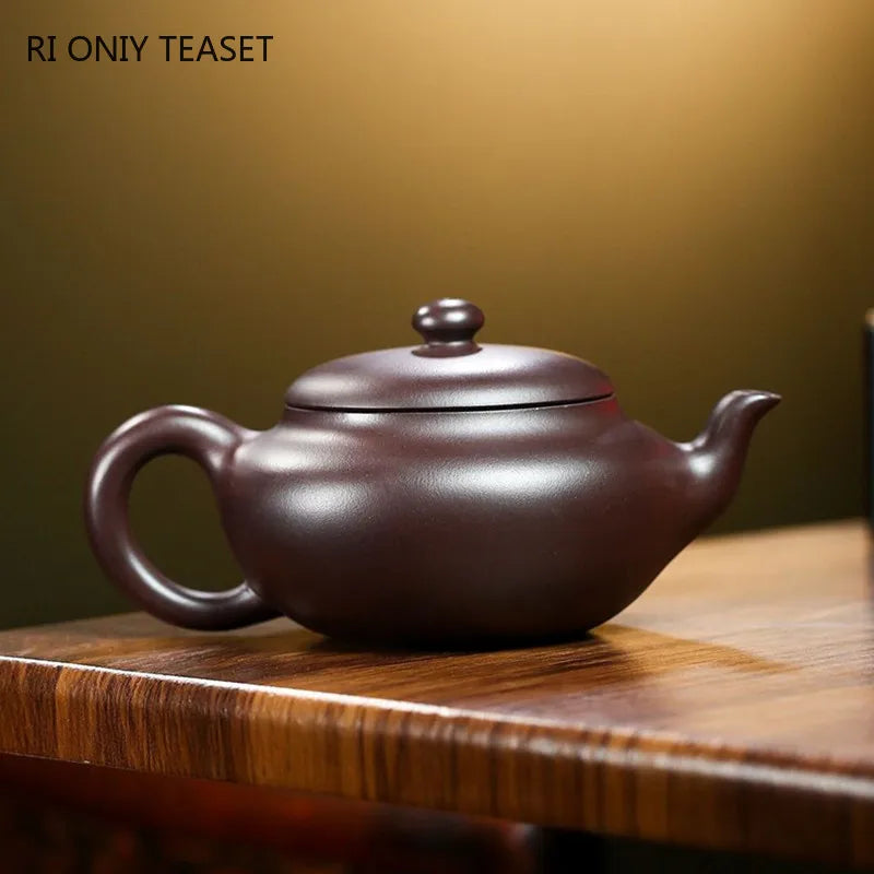 180ml Tradition Yixing Purple Clay Teapot Authentic Handmade Tea Pot Raw Ore Purple Eggplant Mud Kettle Chinese Zisha Tea Set
