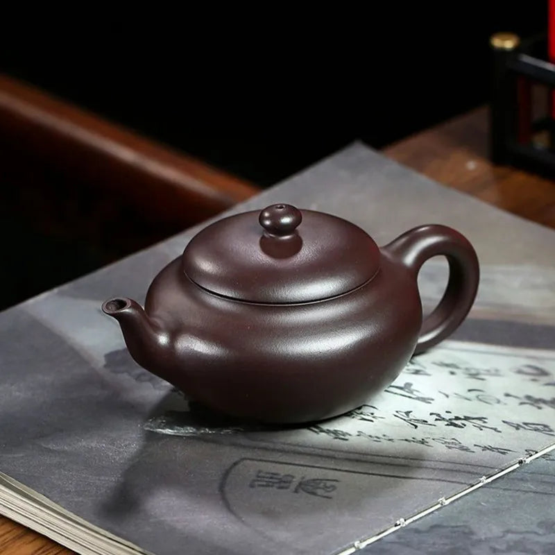 180ml Tradition Yixing Purple Clay Teapot Authentic Handmade Tea Pot Raw Ore Purple Eggplant Mud Kettle Chinese Zisha Tea Set