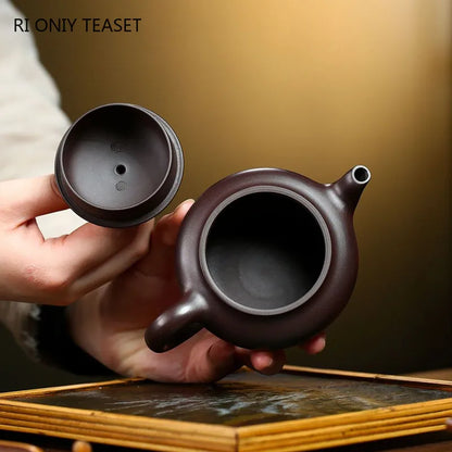 180ml Tradition Yixing Purple Clay Teapot Authentic Handmade Tea Pot Raw Ore Purple Eggplant Mud Kettle Chinese Zisha Tea Set