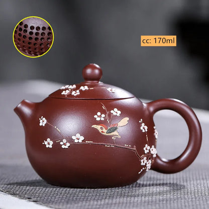 180ml Tradition Zisha Filter Tea Pot Chinese Yixing Purple Clay Teapots Handmade Stone Scoop Kettle Customized Teaware Gifts