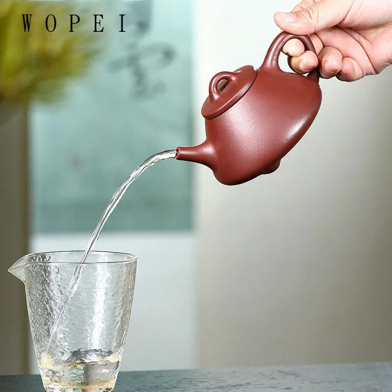 180ml Tradition Zisha Filter Tea Pot Chinese Yixing Purple Clay Teapots Handmade Stone Scoop Kettle Customized Teaware Gifts