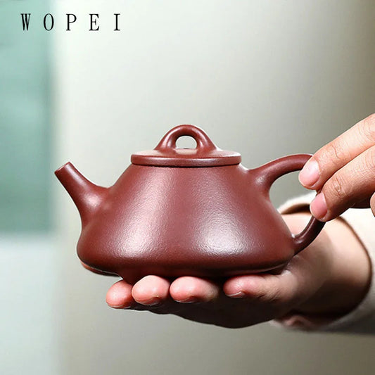 180ml Tradition Zisha Filter Tea Pot Chinese Yixing Purple Clay Teapots Handmade Stone Scoop Kettle Customized Teaware Gifts