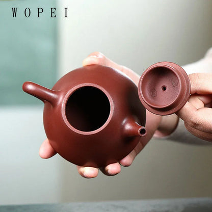 180ml Tradition Zisha Filter Tea Pot Chinese Yixing Purple Clay Teapots Handmade Stone Scoop Kettle Customized Teaware Gifts
