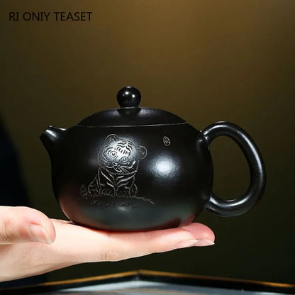 180ml Yixing Authentic Purple Clay Teapot Famous Handmade Xishi Tea Pot Raw Ore Beauty Kettle Chinese Zisha Tea Set Gifts