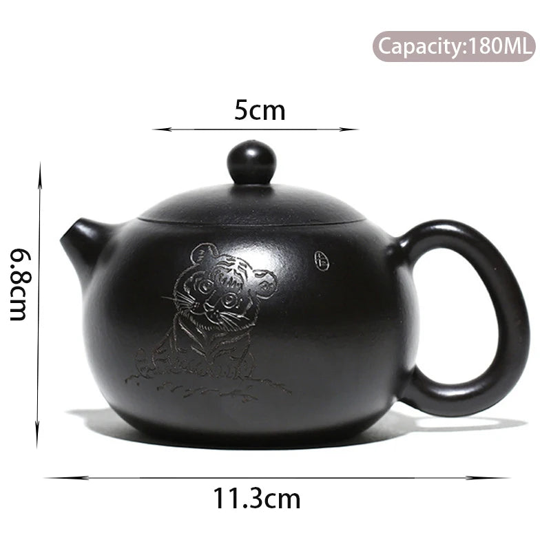 180ml Yixing Authentic Purple Clay Teapot Famous Handmade Xishi Tea Pot Raw Ore Beauty Kettle Chinese Zisha Tea Set Gifts