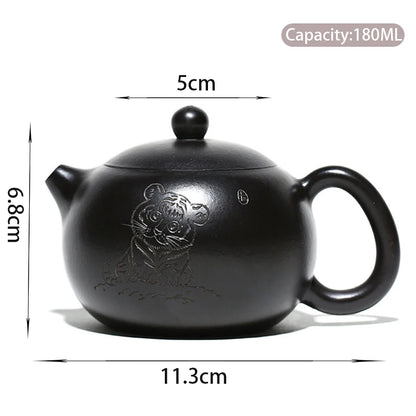 180ml Yixing Authentic Purple Clay Teapot Famous Handmade Xishi Tea Pot Raw Ore Beauty Kettle Chinese Zisha Tea Set Gifts