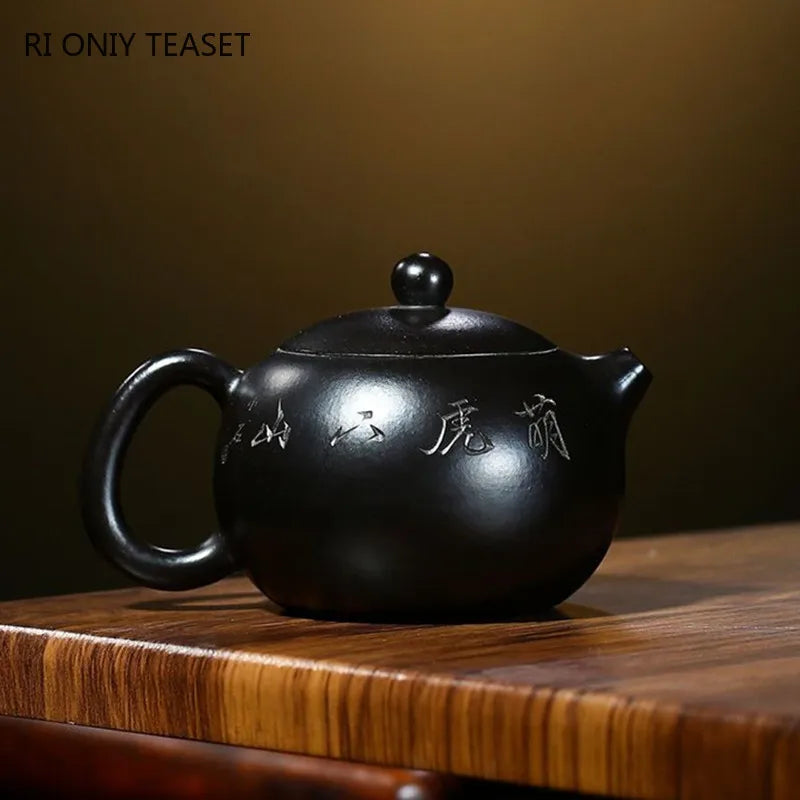 180ml Yixing Authentic Purple Clay Teapot Famous Handmade Xishi Tea Pot Raw Ore Beauty Kettle Chinese Zisha Tea Set Gifts