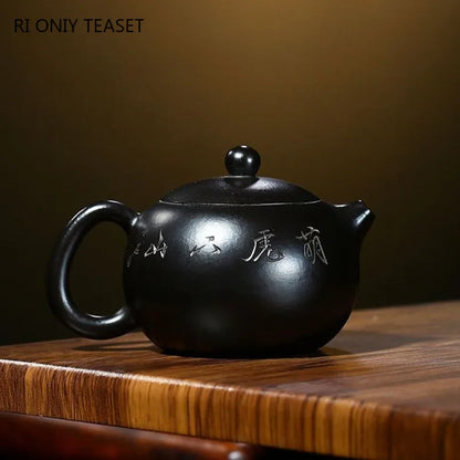 180ml Yixing Authentic Purple Clay Teapot Famous Handmade Xishi Tea Pot Raw Ore Beauty Kettle Chinese Zisha Tea Set Gifts