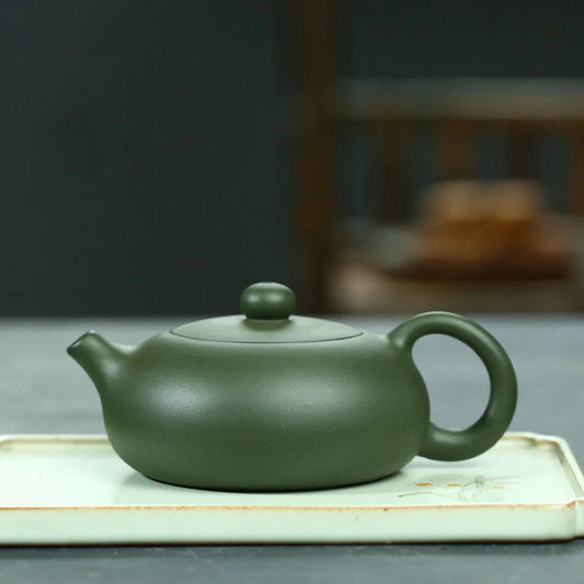 180ml Yixing Famous Artists Purple Clay Teapots Handmade Bian Xi Shi Tea Pot Raw Ore Green Mud Kettle Chinese Zisha Tea Set