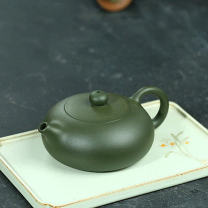 180ml Yixing Famous Artists Purple Clay Teapots Handmade Bian Xi Shi Tea Pot Raw Ore Green Mud Kettle Chinese Zisha Tea Set