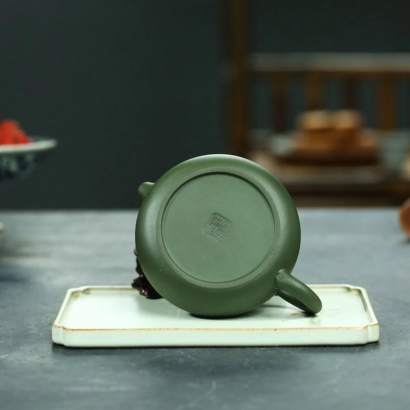 180ml Yixing Famous Artists Purple Clay Teapots Handmade Bian Xi Shi Tea Pot Raw Ore Green Mud Kettle Chinese Zisha Tea Set