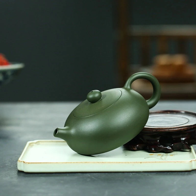 180ml Yixing Famous Artists Purple Clay Teapots Handmade Bian Xi Shi Tea Pot Raw Ore Green Mud Kettle Chinese Zisha Tea Set