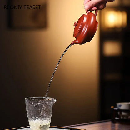 180ml Yixing Famous Artists Purple Clay Teapots Handmade Tea Pot Raw Ore Dahongpao Mud Kettle Chinese Zisha Tea Set Teaware